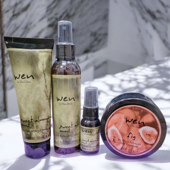 Wen ✦ Sweet Almond Mint Fig Hair Ritual ✦ 4-Piece Vegan Set for Deep Nourishment - Picture 2 of 16